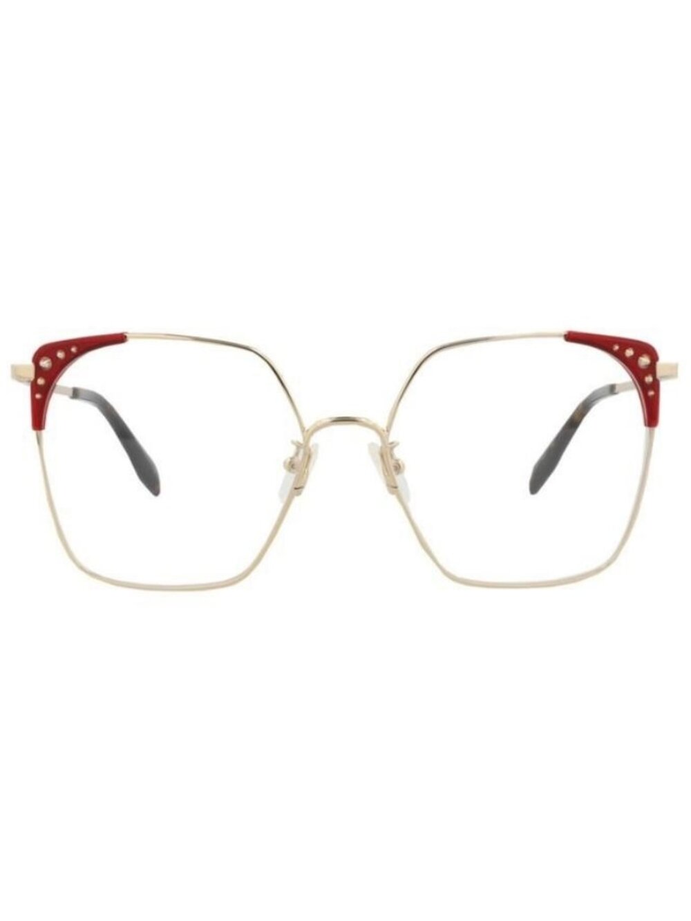 New Alexander McQueen Womens Square/Rectangle Gold Gold Transparent Fashion Desi